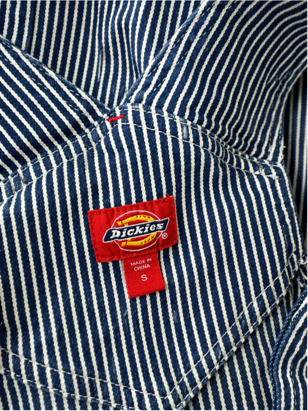 Dickies Hickory Stripe Denim Bib Overalls – Navy/White Railroad Stripe - Picture 9 of 10